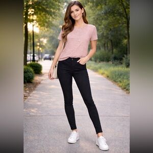 NWT Sonoma Black Mid Rise Skinny Jeans Stretch Petite 6P